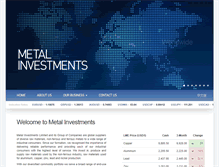 Tablet Screenshot of metalinvestments.com